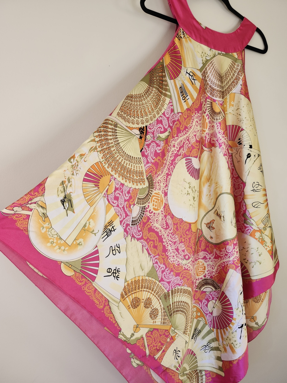 Pink Printed Silk-Look Maxi Dress - Picture 3 of 10